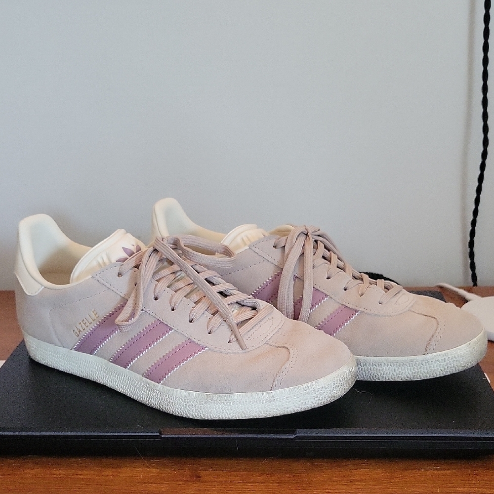 Adidas Gazelle Taupe and Light Purple Casual Sneakers